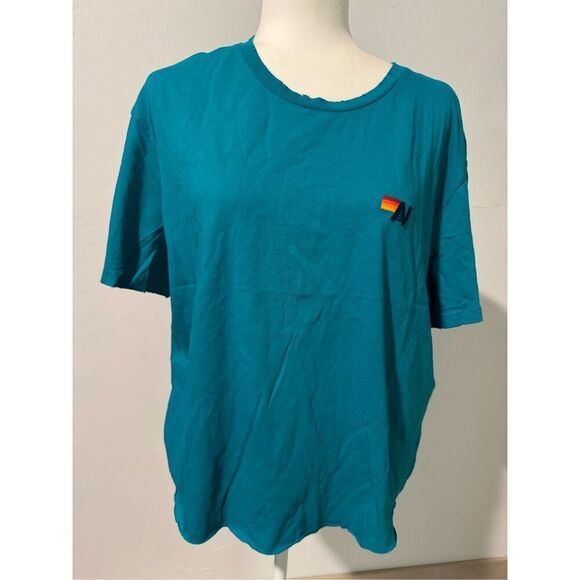 Aviator Nation teal blue logo tee XL - Picture 1 of 6